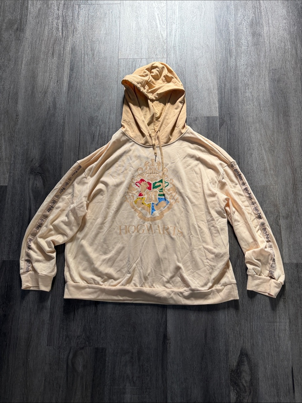 SHEIN Harry Potter Cream Hogwarts Crest Hoodie